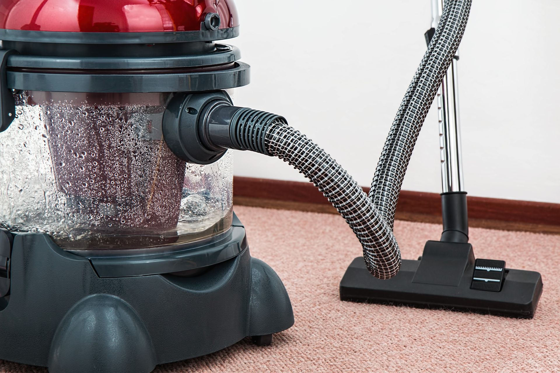 Teppichreinigung mit Wasserstaubsauger